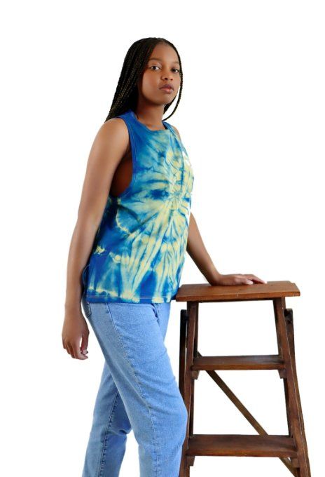 T-shirt Femme sans manches en batik / L